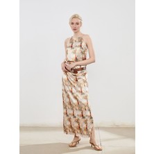 Lc Waikiki Yeni Sezon Halter Yaka Desenli Askılı Elbise