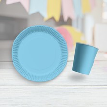 Zenviva  8 Adet Mavi Tabak, 8 Adet Mavi Bardak