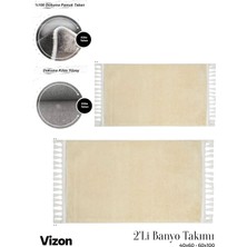 new colourse 2'li Peluş Kaymaz Pamuk Tabanlı Klozet Takımı 40X60 ve 60X100