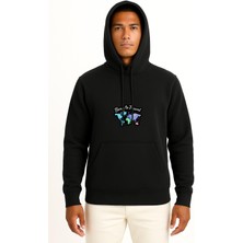 Bahriyeli Collection Kapüşonlu Gezmek Için Doğmak - Born To Travel Göğüs Baskılı Unisex Sweatshirt