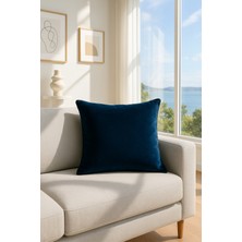 Premier Home Düz Kadife Kırlent Kılıfı Lacivert V1 45X45
