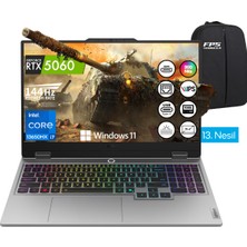 Lenovo Loq 15IRX10 İ7-13650HX RTX5060 100W 32GB Ram 4tb SSD 15.6" Fhd IPS 144Hz W11  Taşınabilir Bilgisayar