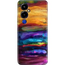 Egstech Tecno Pova 4 Pro Kılıf Renkli Temalı Pova 4 Pro Silikon Sulu Boya