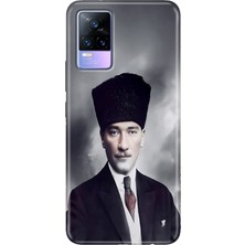 Egstech Vivo V21 Kılıf Resimli Desenli Silikon Esnek Uyumlu Kapak Atatürk
