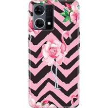 Egstech Oppo Reno 7 Kılıf (CPH2363) Desenli Silikon Kampanyalı Kapak Flamingo