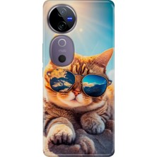Egstech Vivo V40 Kılıf Desenli Temalı Esnek Silikon Cat
