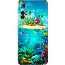 Egstech Tcl 30+ (Plus) Kılıf Silikon Renkli Resimli Arka Kapak Island