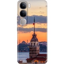 Egstech Vivo V40 Lite Uyumlu Kılıf Renkli Esnek Silikon Kız Kulesi