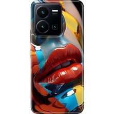 Egstech Vivo Y22S -Y35 Kılıf Desenli Kapak Renkli Tpu Uv Makyaj