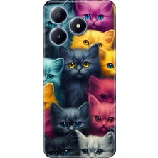 Egstech Realme C63 Kılıf Renkli Baskılı Silikon Kedi Ordusu