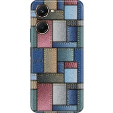 Egstech Vivo Y18 Kılıf Desenli Silikon Vivo Y18 Kapak Jean Pattern