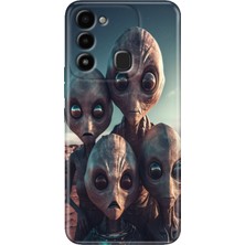 Egstech Tecno Spark 8c Kılıf Renkli Temalı Tecno 8c Silikon Ufo