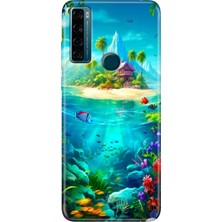 Egstech Tcl 20 Se Kılıf Baskılı Silikon Renkli Resimli Arka Kapak Island