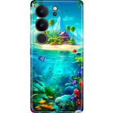 Egstech Vivo V29 5g Kılıf Desenli Silikon  Esnek Uyumlu Kapak Island