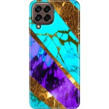 Egstech Samsung Galaxy M33 Kılıf Baskılı Esnek Silikon Kapak Nezih Mermer