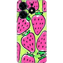 Egstech Tecno Spark 20 - 20C Kılıf Renkli Temalı Tarz Silikon Çilek