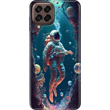 Egstech Samsung Galaxy M33 Kılıf Baskılı Esnek Silikon Kapak Astronot