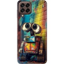 Egstech Samsung Galaxy M33 Kılıf Baskılı Esnek Silikon Kapak Robotic