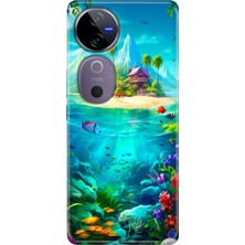 Egstech Vivo V40 Kılıf Desenli Temalı Esnek Silikon Island