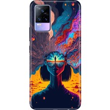 Egstech Vivo V21 Kılıf Resimli Desenli Silikon Esnek Uyumlu Kapak Girdap