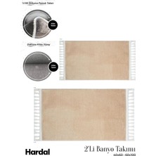 new colourse 2'li Peluş Kaymaz Pamuk Tabanlı Klozet Takımı 40X60 ve 60X100