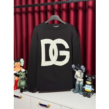 Dg Logo Işlemeli Siyah Erkek Triko Kazak  - Dolce Gabbana Yeni Sezon Ürünü