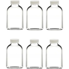 JUNIBELIW 6 Adet Boş Cam Şişe Çok Amaçlı Shot Şişesi Kına Nikah Süs Kapaklı Oda Kokusu Şişe 6X50ML