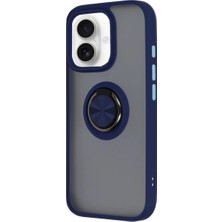 Evolvera Newface Iphone 16 Kılıf Montreal Yüzüklü Silikon Kapak - Lacivert