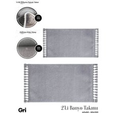 new colourse 2'li Peluş Kaymaz Pamuk Tabanlı Klozet Takımı 40X60 ve 60X100