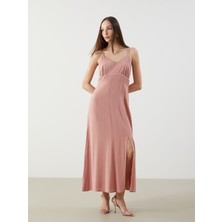 Lc Waikiki Yeni Sezon V Yaka Krinkle Elbise