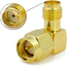 Devremarkt Sma Erkek To Sma Dişi 90 Derece Çevirici Adaptör Altın Kaplama Soket 0-6ghz Rf Wi-Fi Anten Wifi