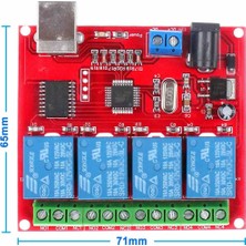 Devremarkt 4 Kanal USB Röle Kontrol Modülü Bilgisayardan Cihaz Açma Kapama Hid USB