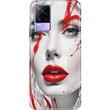 Egstech Vivo V21 Kılıf Resimli Desenli Silikon Esnek Uyumlu Kapak Lady