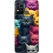 Egstech Omix X400 Kılıf Renkli Esnek Silikon Kedi Ordusu