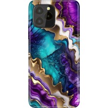 Egstech Oukitel C21 Pro / Plus Uyumlu Kılıf Desenli Silikon Renkli Tpu Uv Keskin Ametist
