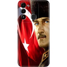 Egstech Tecno Spark 8c Kılıf Renkli Temalı Tecno 8c Silikon Mustafa Kemal