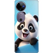 Egstech Vivo V40 Kılıf Desenli Temalı Esnek Silikon Panda