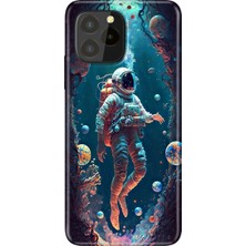 Egstech Oukitel C21 Pro / Plus Uyumlu Kılıf Desenli Silikon Renkli Tpu Uv Astronot