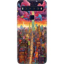 Egstech Tcl 10L Kılıf Baskılı 6.53" Silikon Renkli Resimli Arka Kapak Retro Newyork