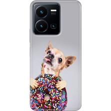 Egstech Vivo Y22S -Y35 Kılıf Desenli Kapak Renkli Tpu Uv Donut Dog