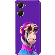 Egstech Vivo Y18 Kılıf Desenli Silikon Vivo Y18 Kapak Monkey