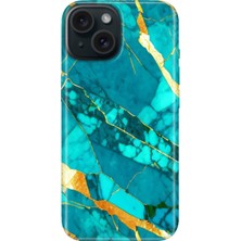 Egstech iPhone 13 - 14 Kılıf Desenli Kapak Renkli Tpu Uv Prag Mermer