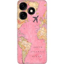 Egstech Tecno Spark 10 4g - 10C Kılıf Renkli Özel Çizim Esnek Silikon Map