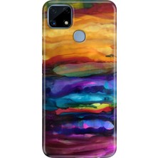 Egstech Realme C25 Kılıf Desenli Silikon Renkli Phone Case Sulu Boya