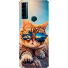 Egstech Tcl 20 Se Kılıf Baskılı Silikon Renkli Resimli Arka Kapak Cat