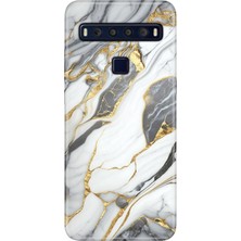 Egstech Tcl 10L Kılıf Baskılı 6.53" Silikon Renkli Resimli Arka Kapak Arsos Mermer