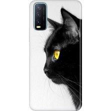 Egstech Vivo Y20 Y20S Y11S Uyumlu Kapak Kılıf Desenli Kapak Renkli Tpu Uv Kedi Bakışı