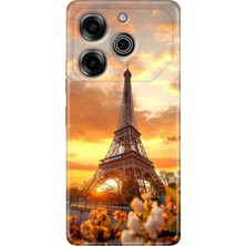 Egstech Tecno Pova 6 Pro Kılıf Renkli Baskı Yumuşak Kapak Esnek Silikon Eyfel