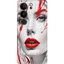 Egstech Vivo V29 5g Kılıf Desenli Silikon  Esnek Uyumlu Kapak Lady