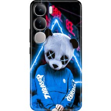 Egstech Vivo V40 Lite Uyumlu Kılıf Renkli Esnek Silikon Cool Panda